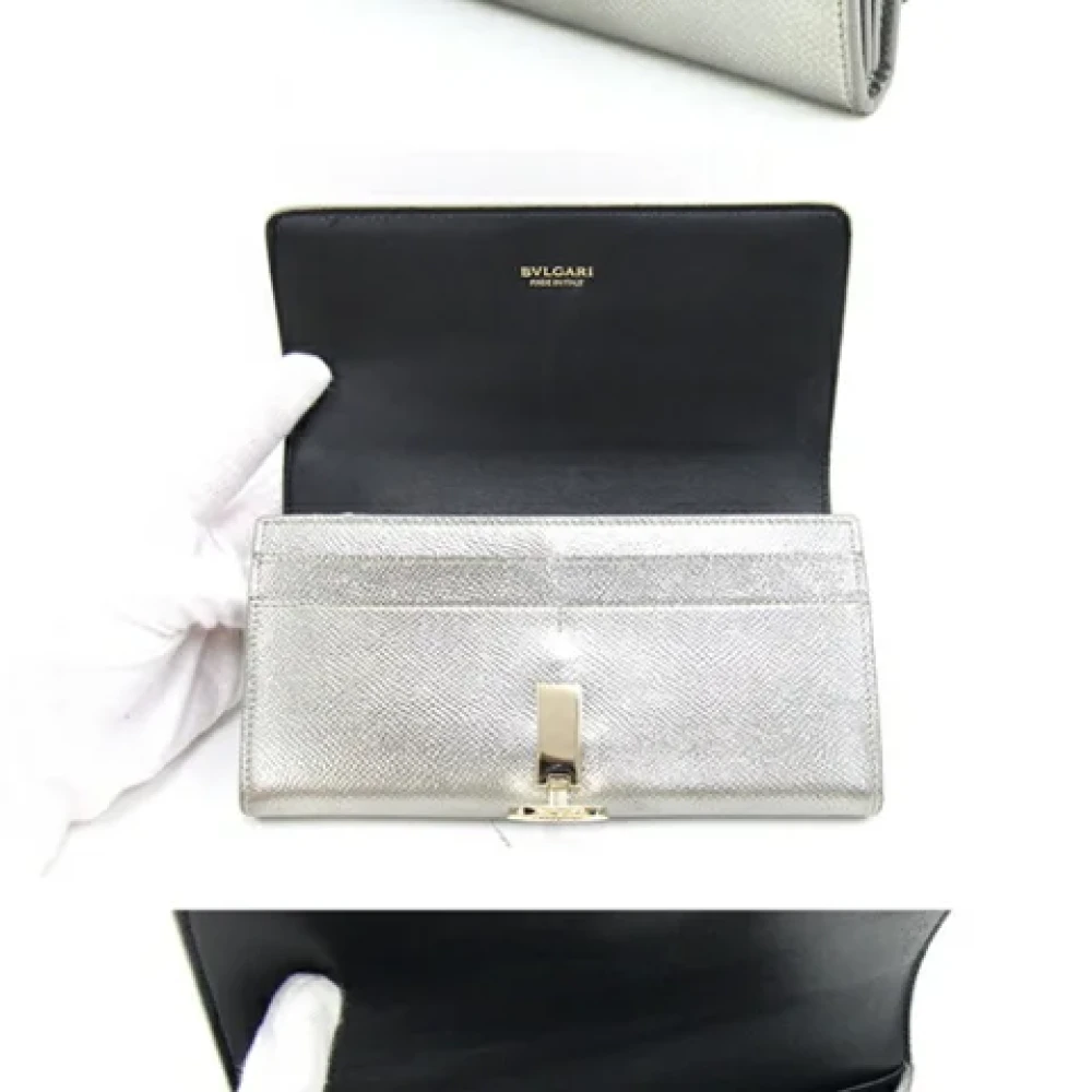 Bvlgari Vintage Pre-owned Leather wallets Gray Dames