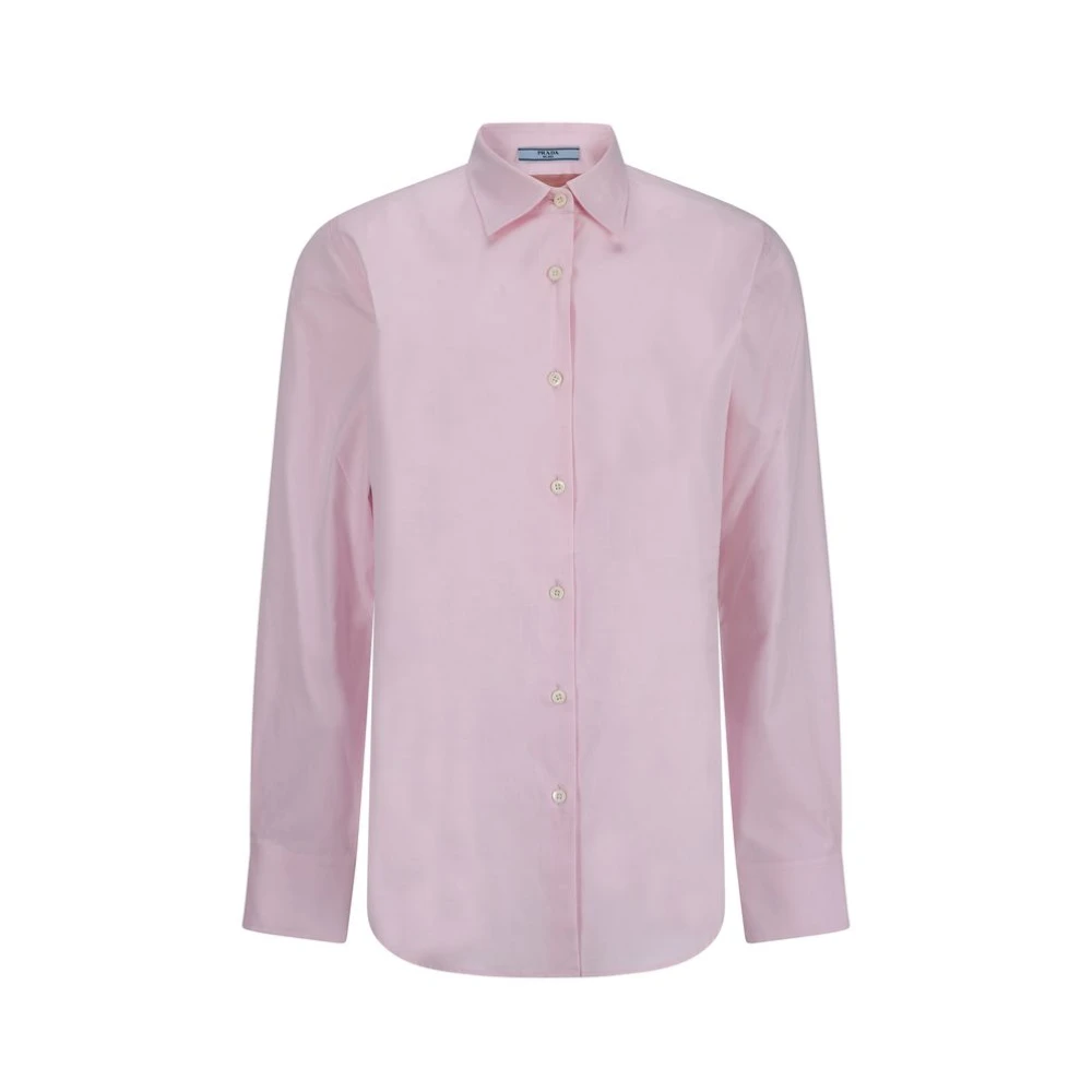 Prada Klassieke Katoenen Overhemd met Knoopsluiting Pink Dames
