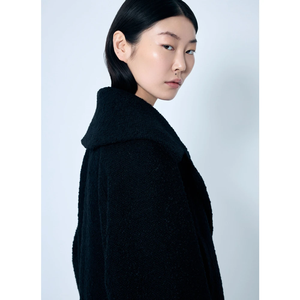 Ganni Bouclé Wollen Jas Black Dames