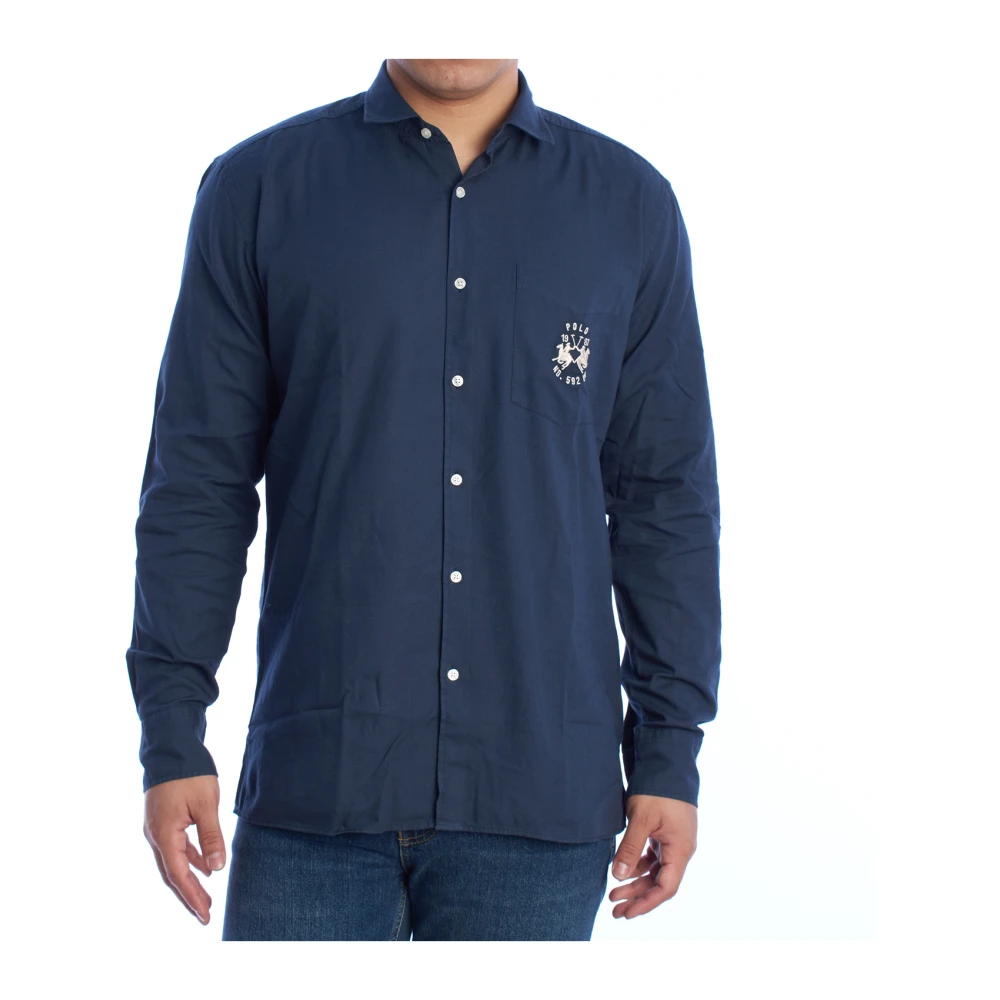La Martina Men's Blue Classic Long Sleeve Shirt - Casual Shirts - 4XL - Shirts