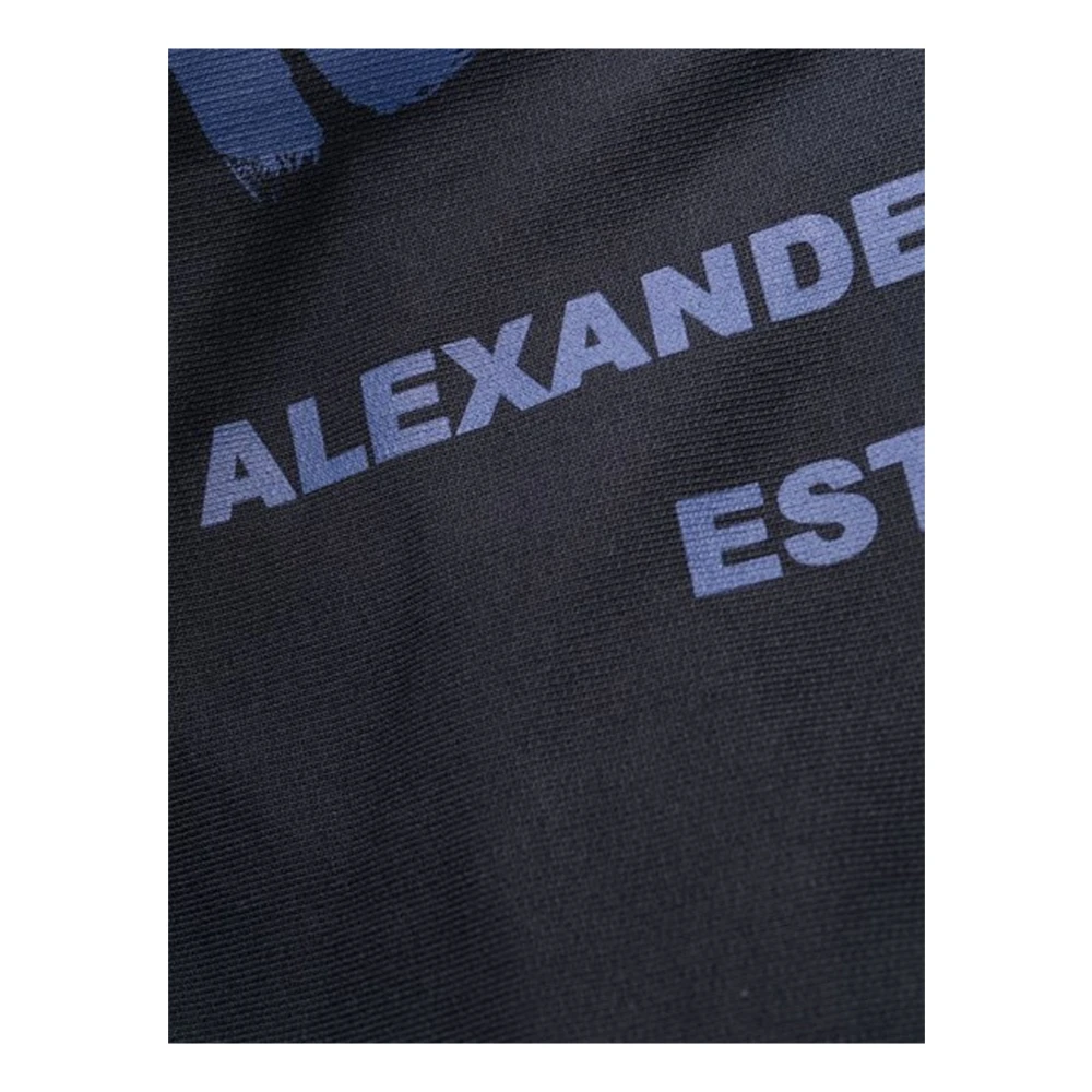 alexander mcqueen Blauwe Katoenen Logo Sweatpants Blue Heren