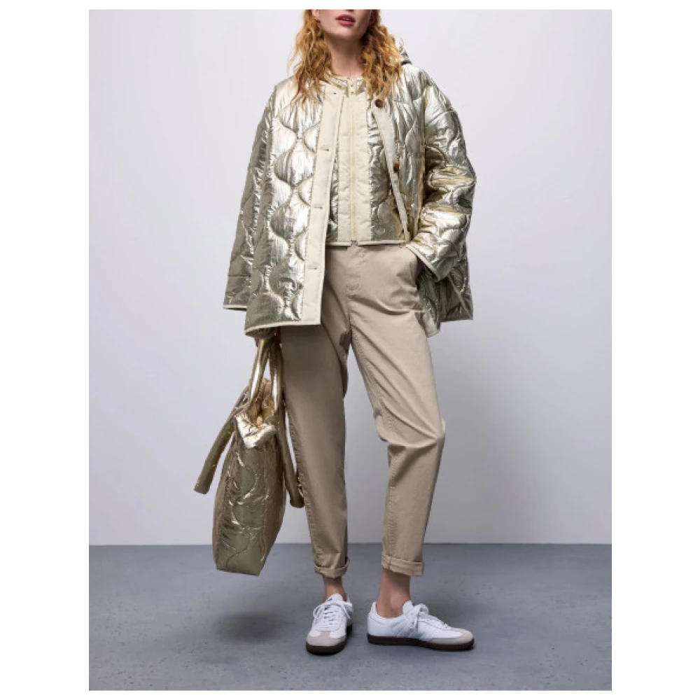 Summum Woman Metallic Gewatteerde Jas Gray Dames