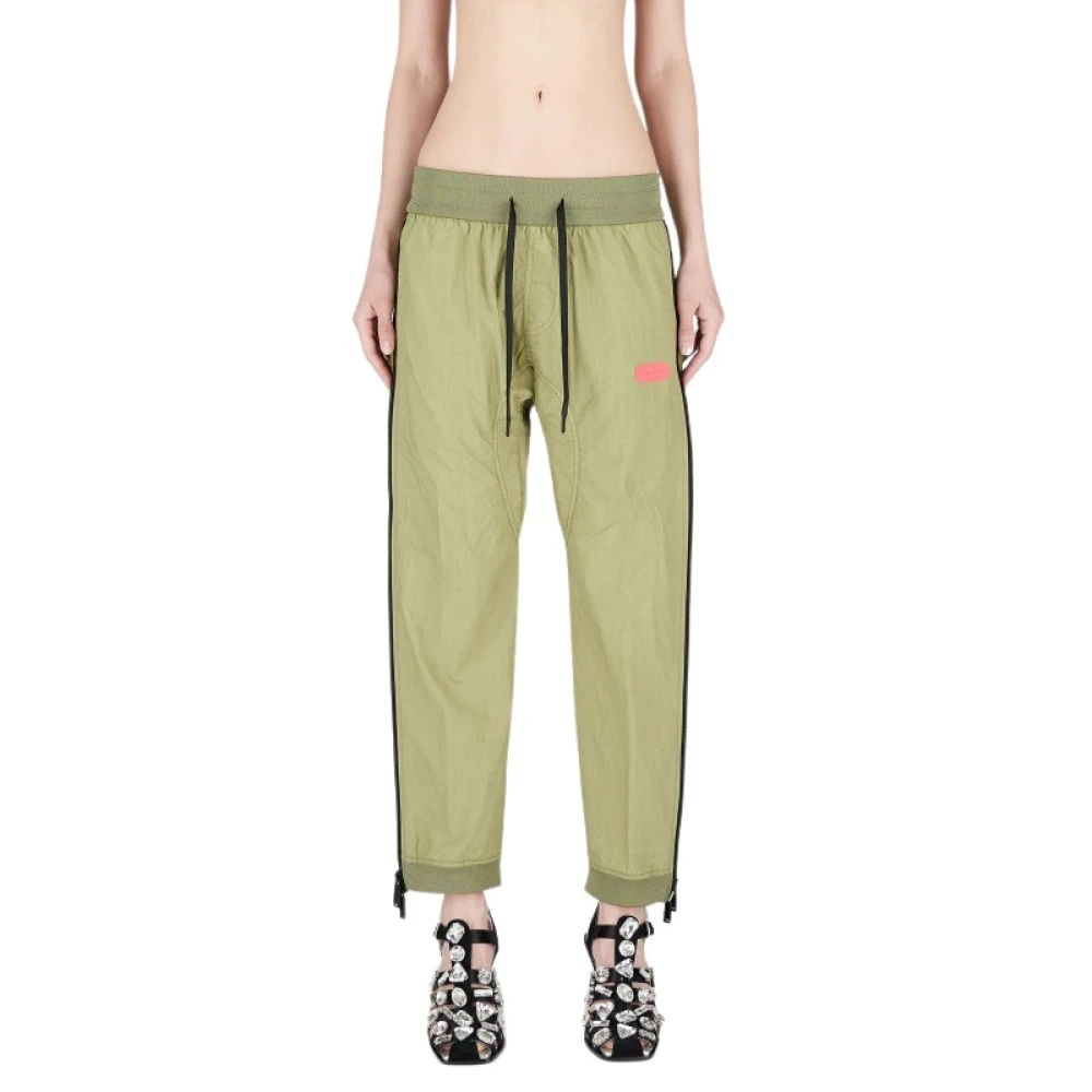 Dsquared2 Green Cropped Trousers, Female, S, Sporty Tapered Trousers