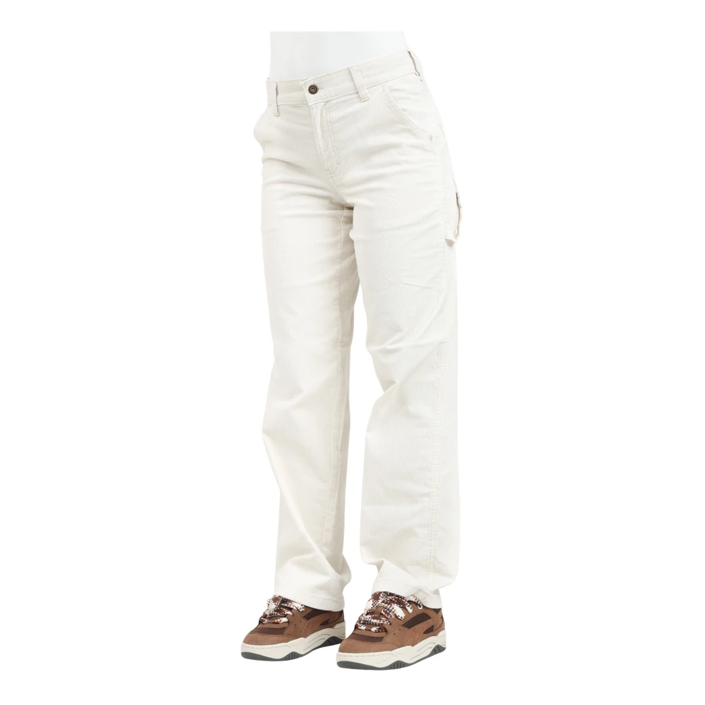 Dickies Corduroy Carpenter Broek White Dames