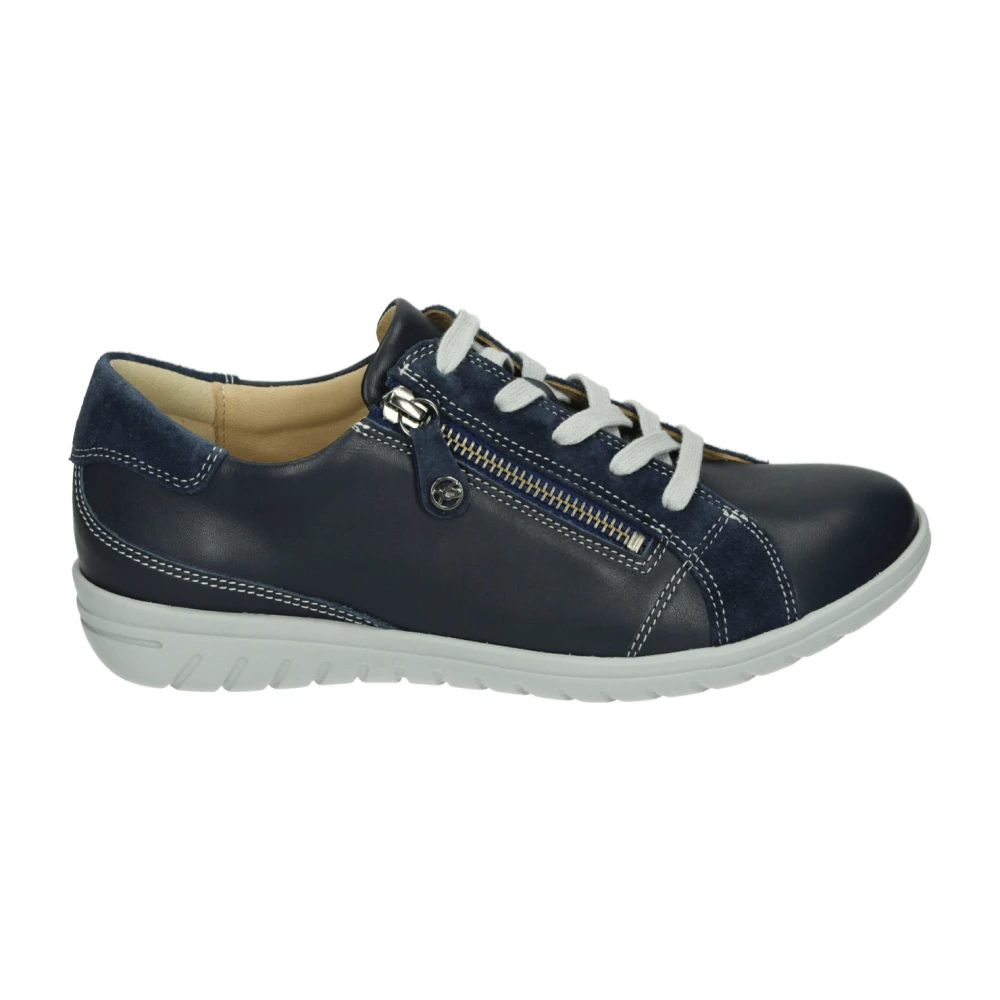 Hartjes Blauwe Leren Sneakers met Uitneembaar Voetbed Dames Schoenen