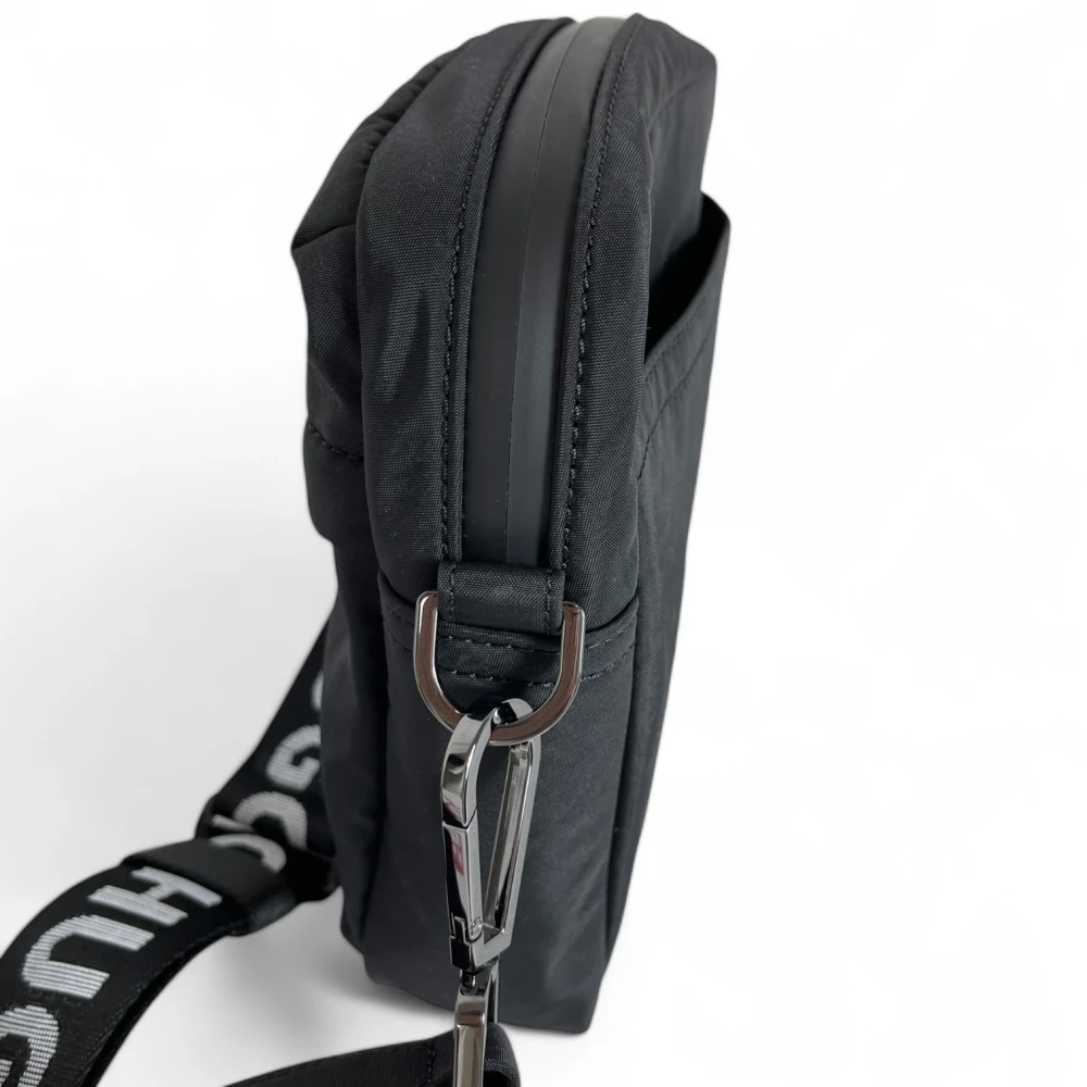 Hugo Boss Zwarte Reporter Tas met Rits voor Heren Black Dames