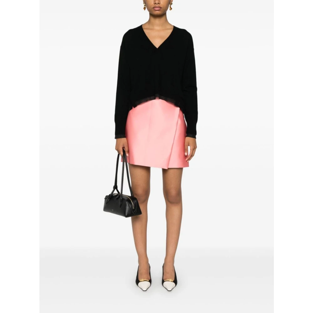 pinko Zwarte Wol-Kasjmier Trui Love Birds Black Dames