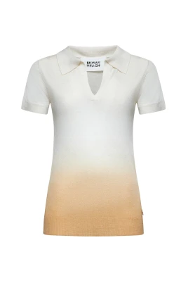 T-shirt med V-ringning och blekt effekt