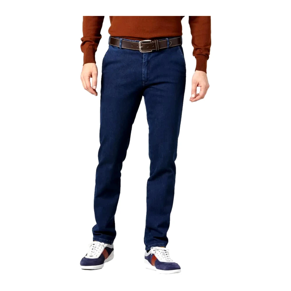 Meyer Oslo Denim Thermolite Elastische Broek Blue Heren