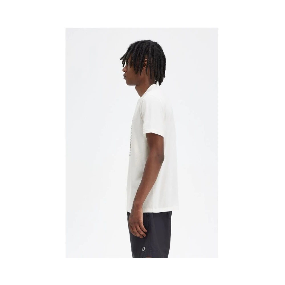Fred Perry Gestreept Laurel Wreath Jersey Shirt White Heren