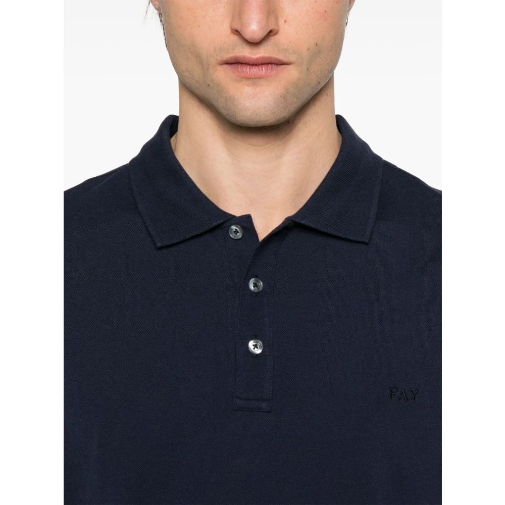 Fay Zwart T-shirt en Polo Combo Blue Heren