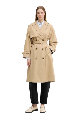 Dubbelknäppt trenchcoat med bä