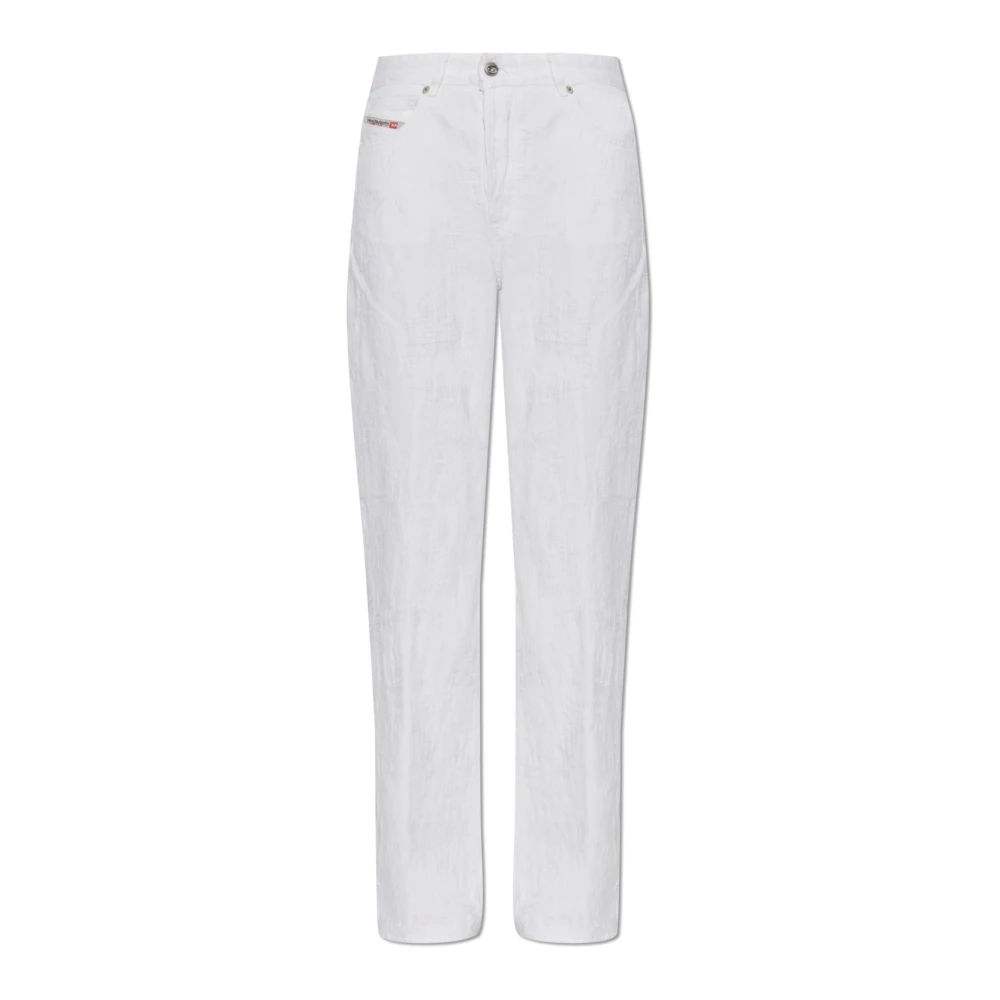Diesel 1971 D-Sent Jeans - Female - Straight Fit Jeans - White - W27 L32 - Jeans