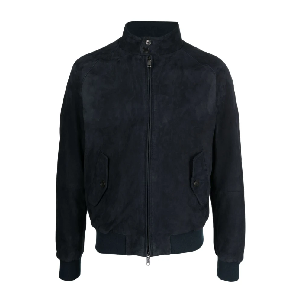Baracuta , Light Jackets, Male, Blue, M, Blue Suede Panelled Coat