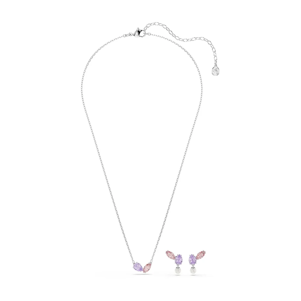 Swarovski Lila X Ariana Grande Rhodinierte Halskette Und Ohrring Im Set Mit Mehrfarbigem Libellendesign - Image 10