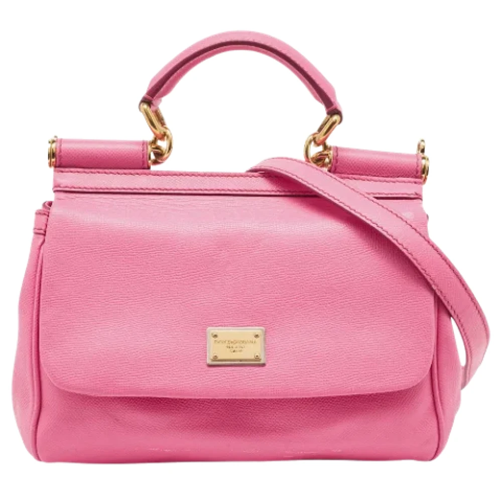 Dolce & Gabbana Pre-owned Leather handbags Pink Dames