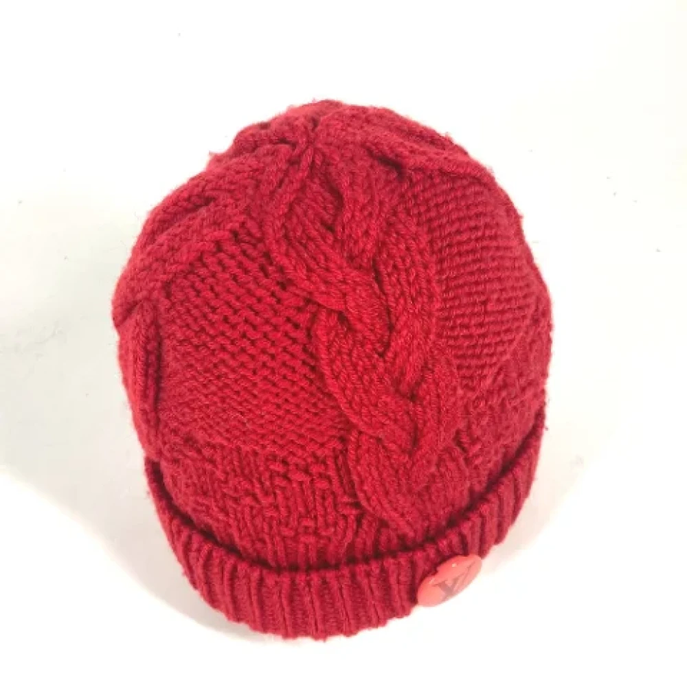 Louis Vuitton Vintage Pre-owned Wool hats Red Dames