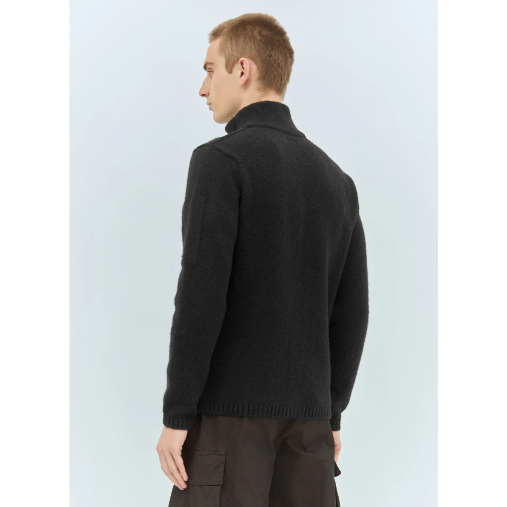 C.P. Company Gebreide Vest met Borstzak Black Heren
