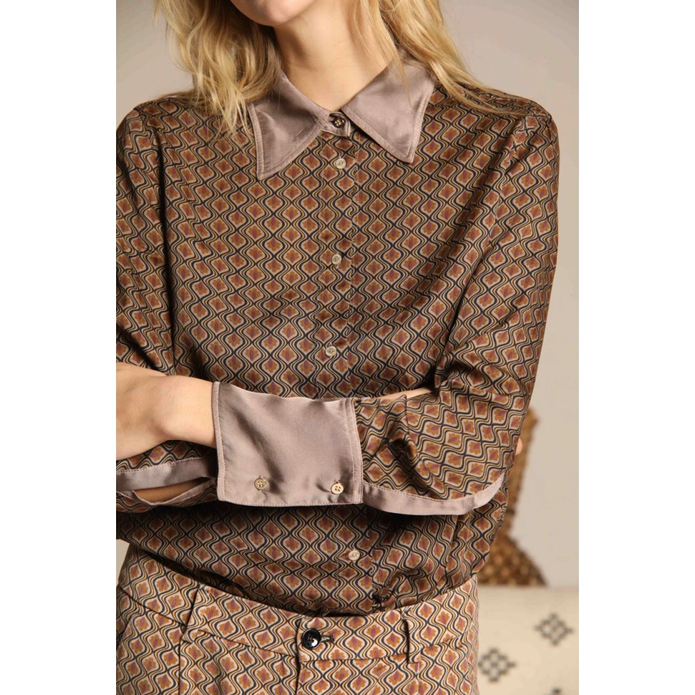 Mason's Elegante Viscose Shirt met Deco Print Multicolor Dames