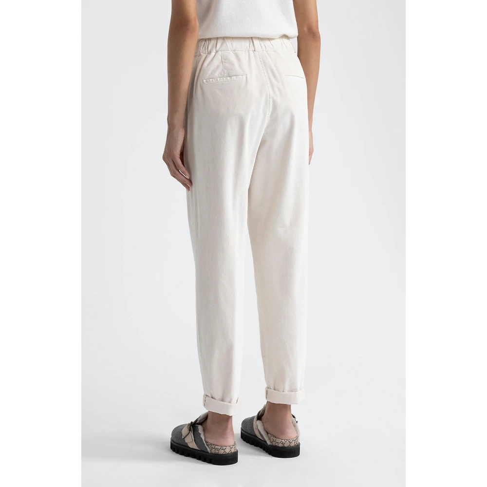 PESERICO Needlecord wortelbroek White Dames