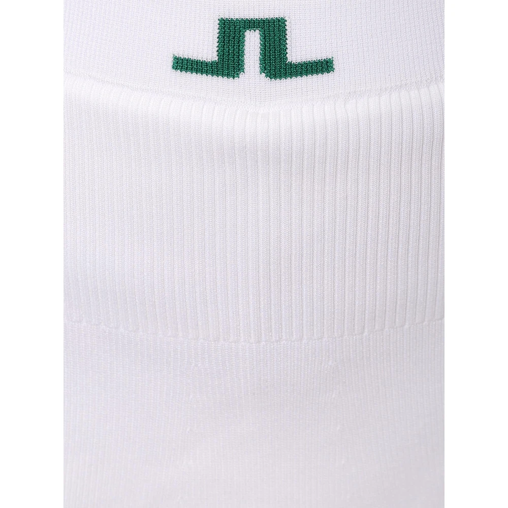 J.LINDEBERG Geribbelde Uitlopende Rok met Logo Detail White Dames