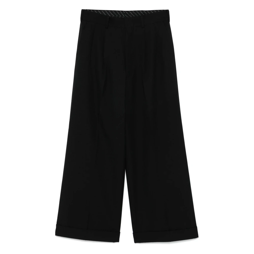 Junya Watanabe Moderne zwarte wollen broek Black Heren