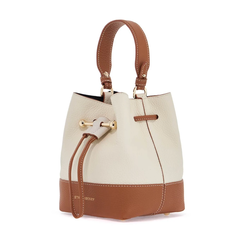 Strathberry Elegante kalfsleren tas met veelzijdige banden Beige Dames