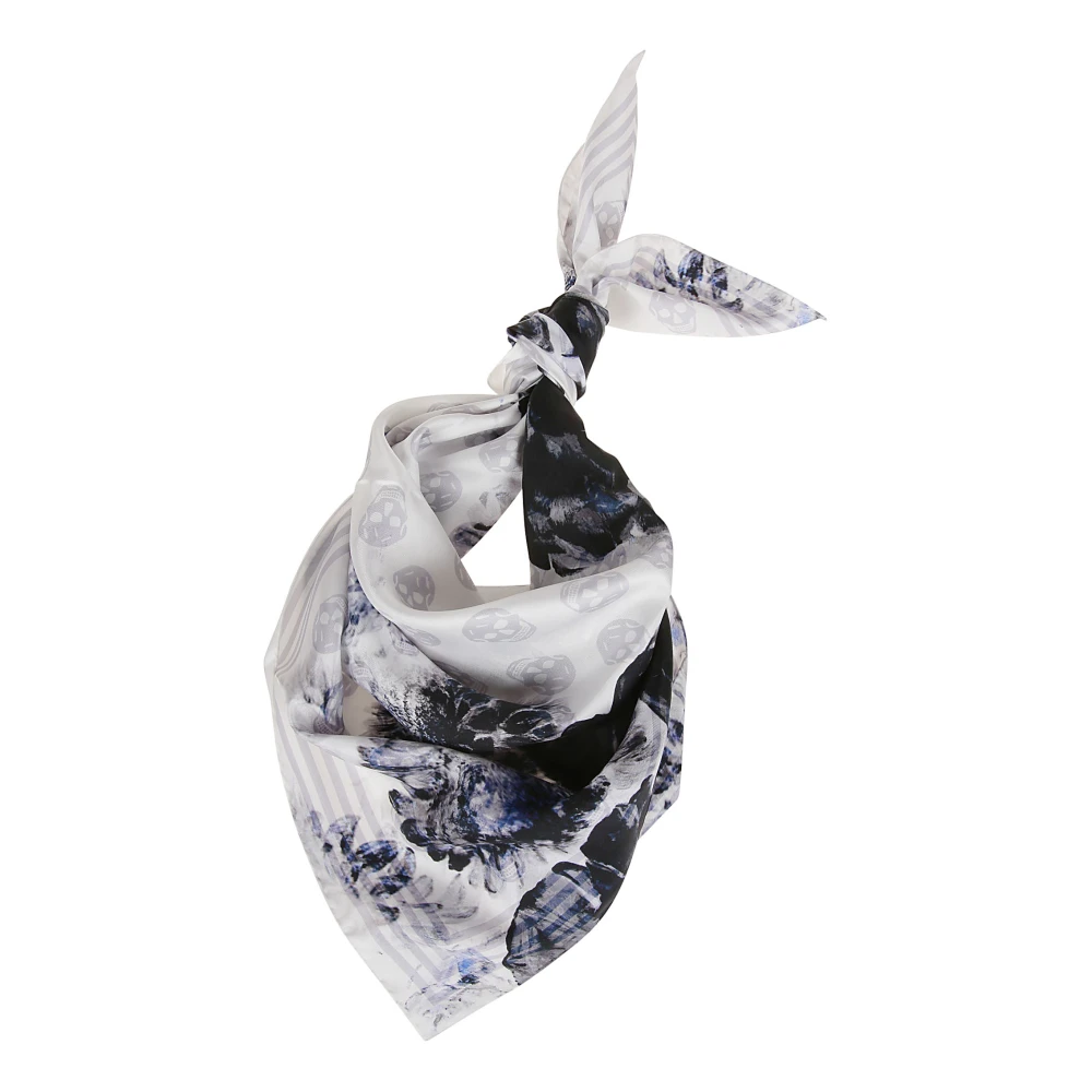 Alexander mcqueen Zijden sjaal met schedelmotief wit Multicolor Dames