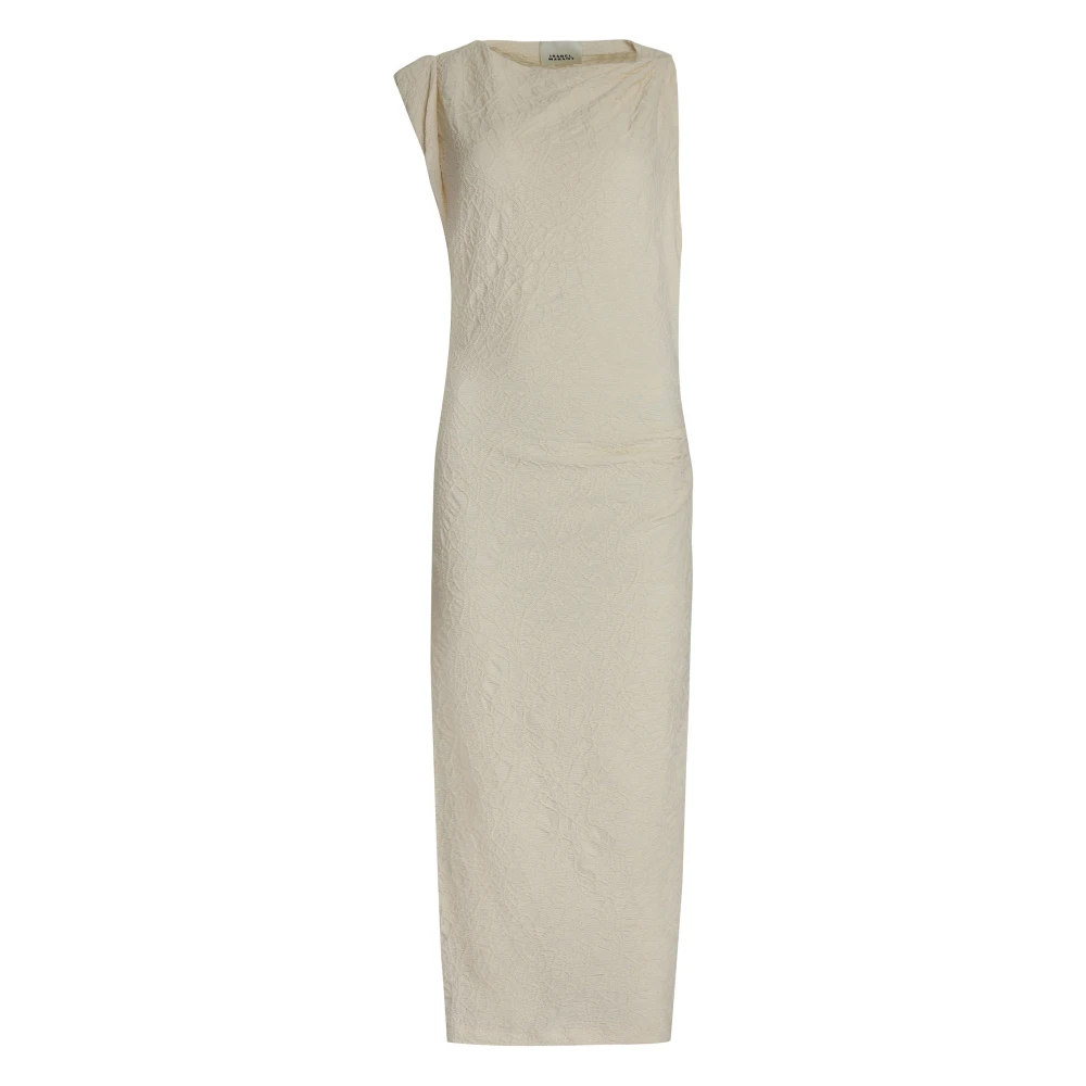 Isabel marant Katoenmix jurk met verzameld detail Beige Dames