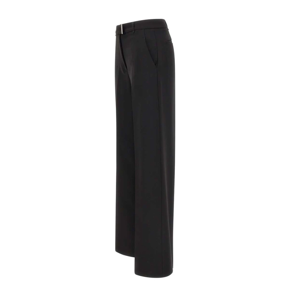 Liu Jo Zwarte Palazzo Stretch Crepe Broek Black Dames