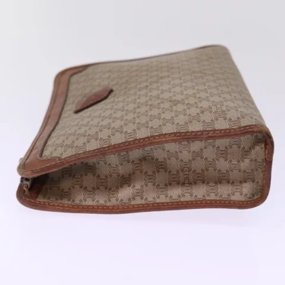Celine Vintage Pre-owned Canvas clutches Beige Dames