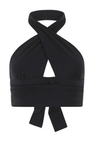 Stylowy Czarny Stretch Nylonowy Gorset Bikini