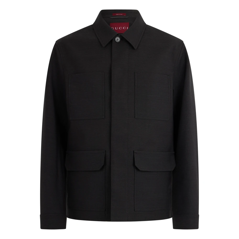 Gucci Men's Black Wool Jacket With Buttons
