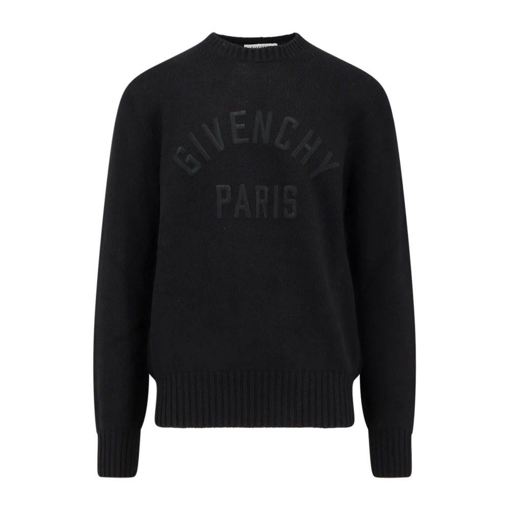 Givenchy Men's Black Sweater With Logo Embroidery