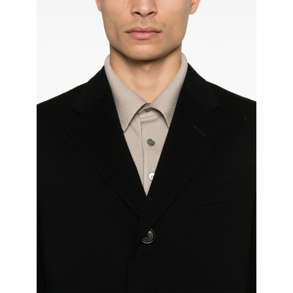 Corneliani Wollen jas met zakken Black Heren