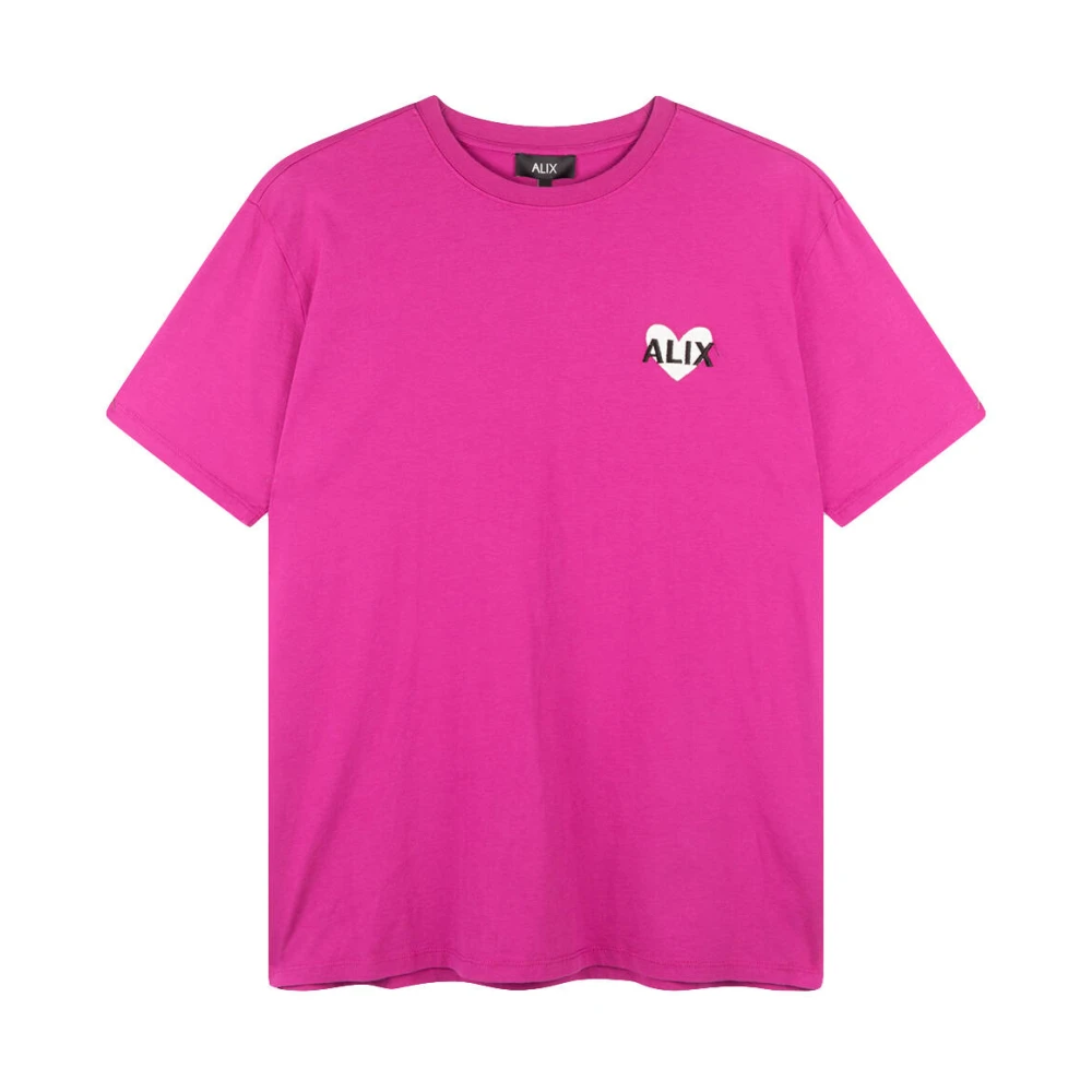 Alix The Label Gebreid Hart T-Shirt Pink Dames
