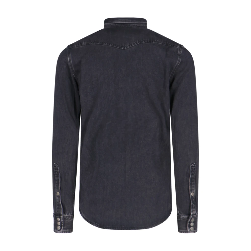 Diesel Zwarte Casual Overhemden Black Heren