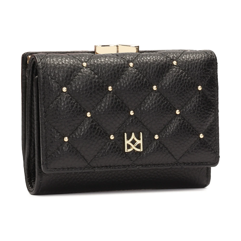 Kazar Gewatteerde kleine portemonnee met strass Black Dames