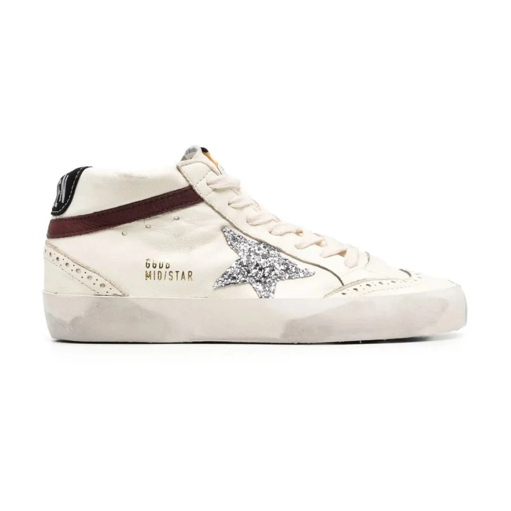 Golden Goose Mid Star Leren High Top Sneakers Dames Schoenen Beige