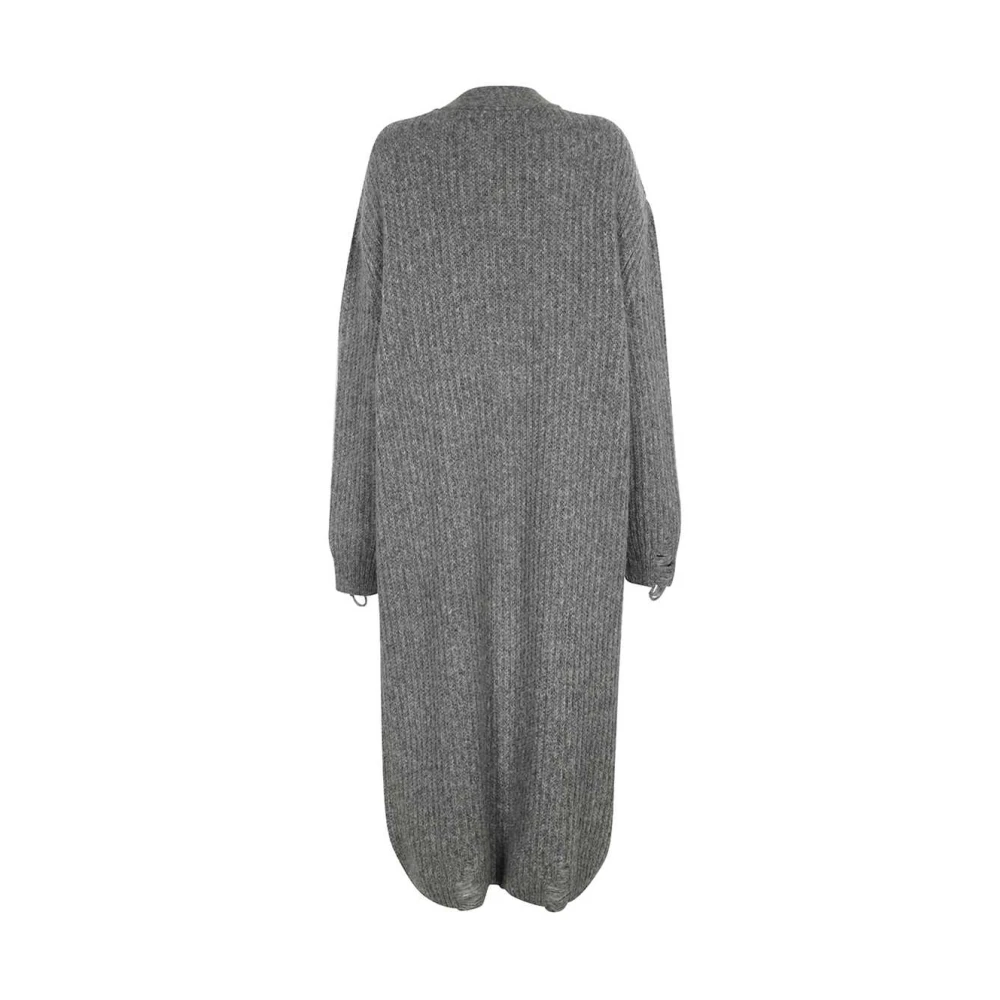 Dsquared2 Gedistresseerde Gebreide Cardigan met Zakken Gray Dames