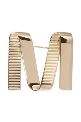 Initial Letter M Brooch Pin