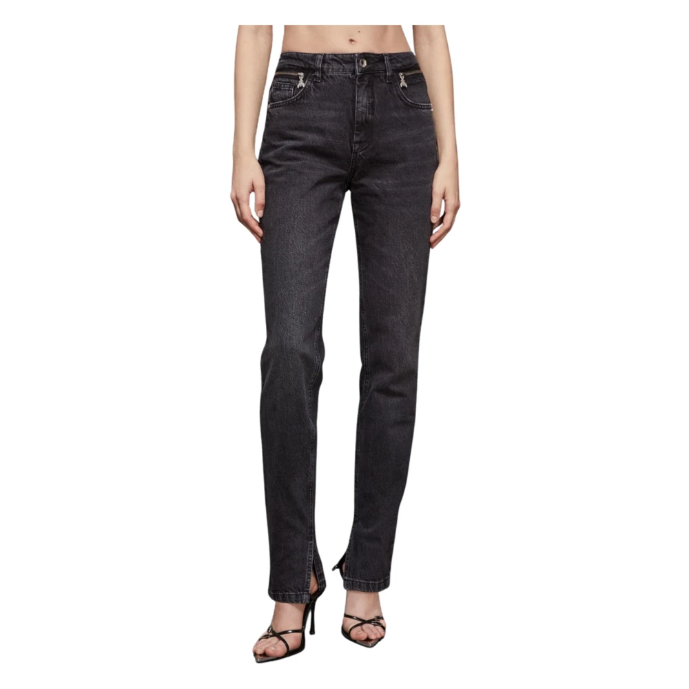 PATRIZIA PEPE Zwarte Geborduurde Glam Jeans Black Dames