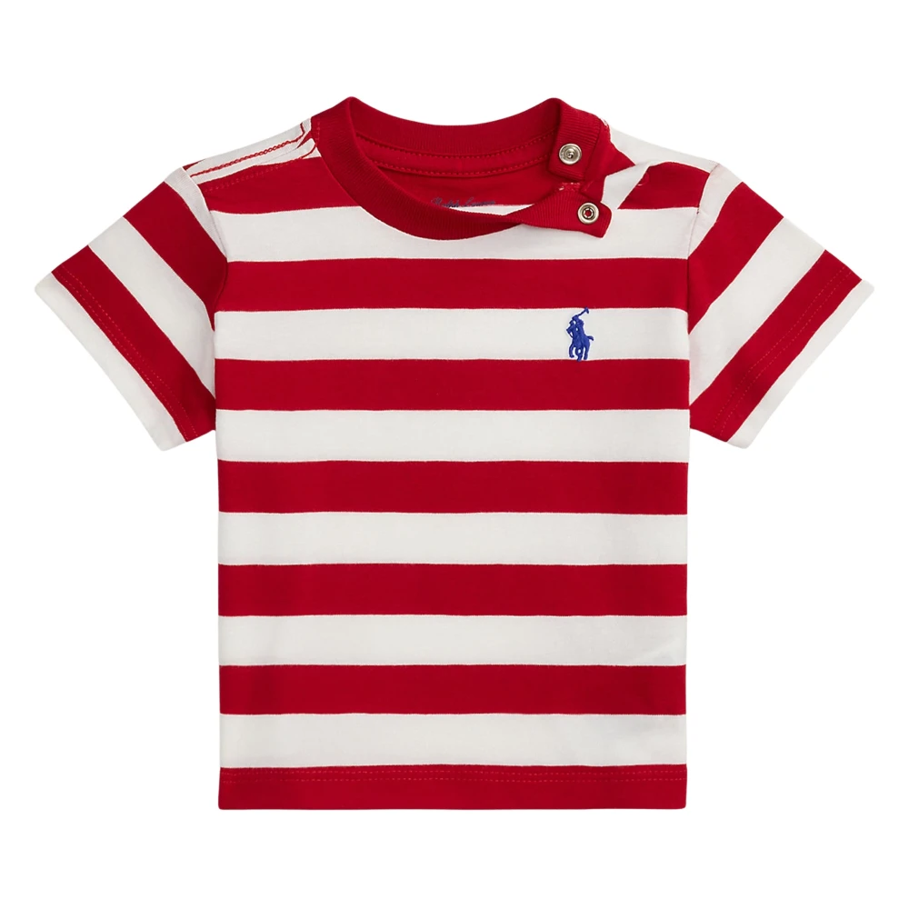 Ralph Lauren Boys Red Kids Short Sleeve T-Shirts, 2 Y, Striped Jersey T-Shirt