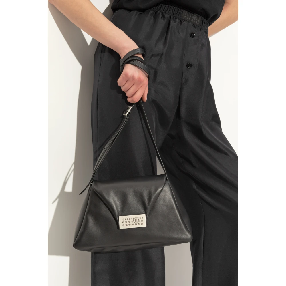 MM6 Maison Margiela Schoudertas met logoplaatje Black Dames