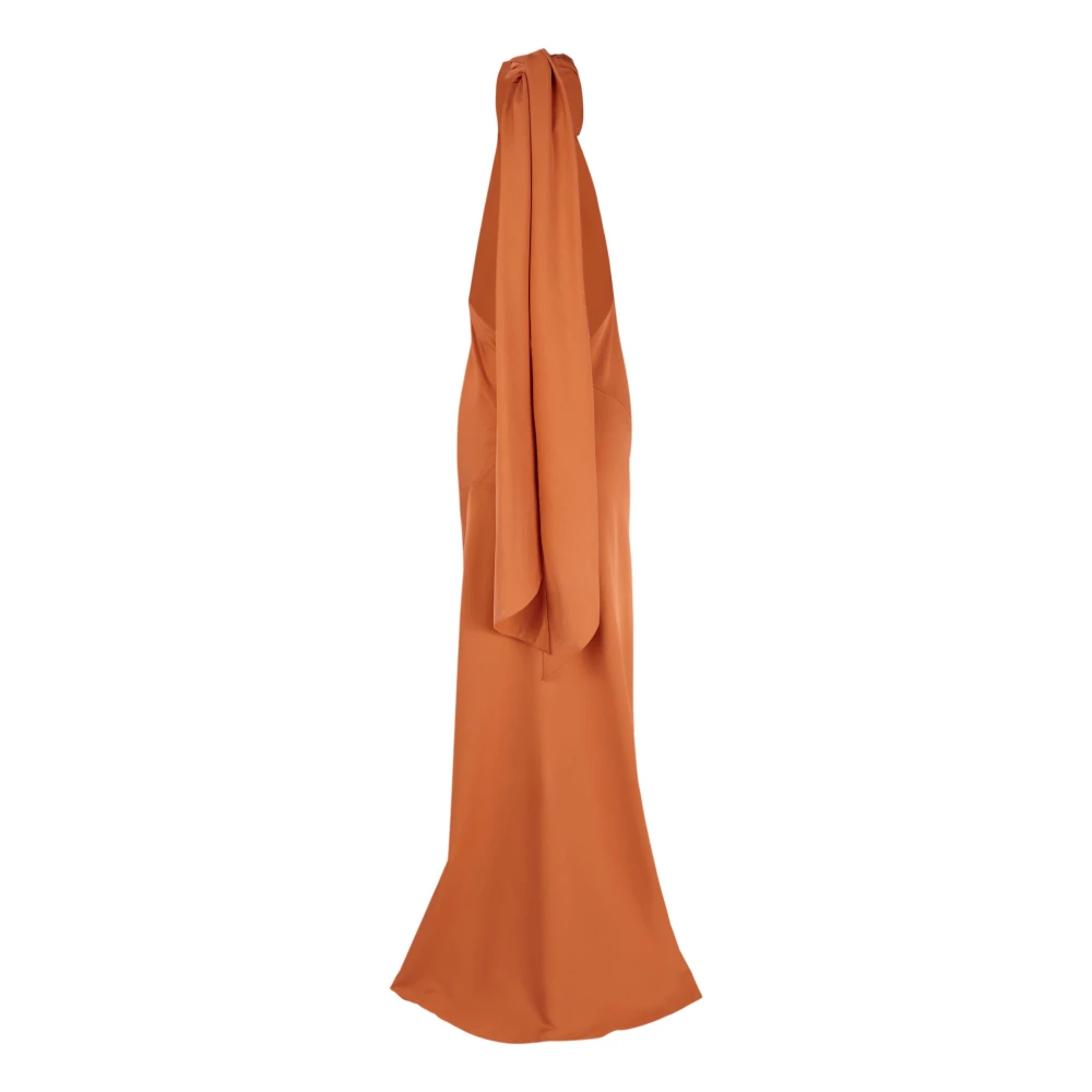 Cortana Irena oranje zijden crêpe halterjurk Orange Dames