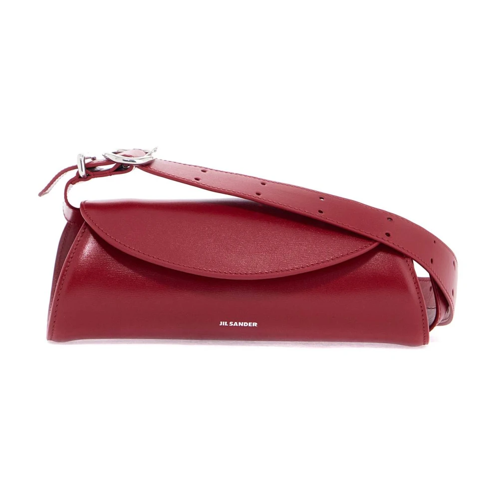Jil Sander Mini Leren Crossbody Tas in Cedar Red Dames