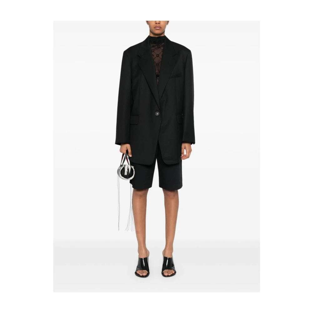 LOW Classic Wollen blazer met knoopsluiting Black Dames