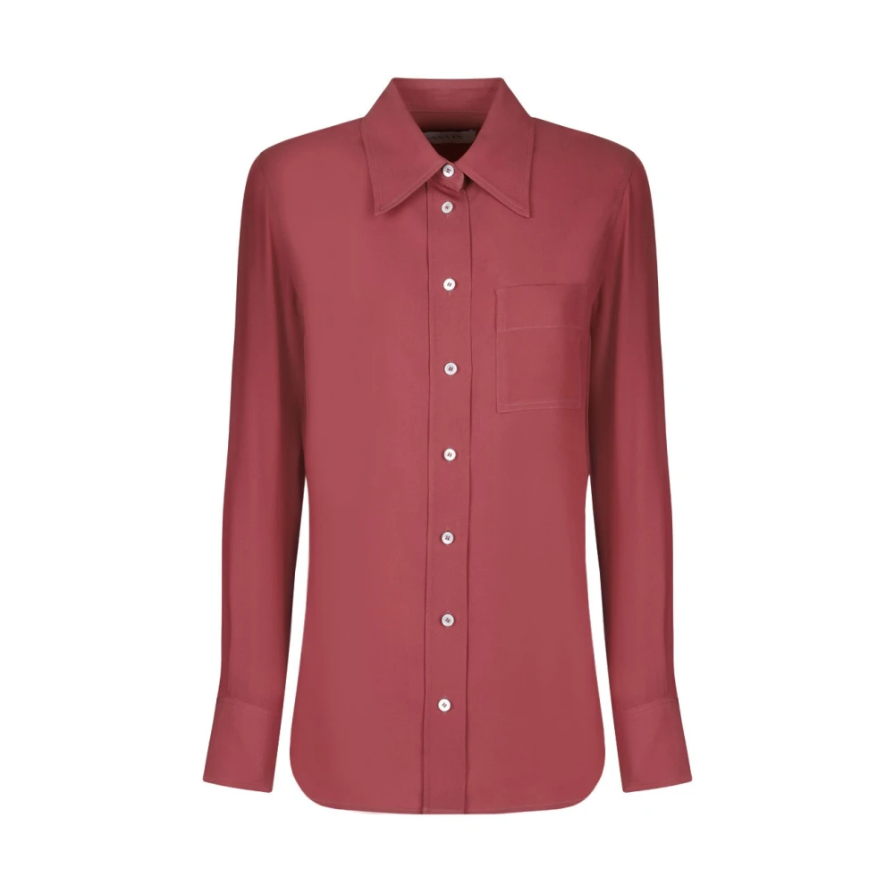 Lanvin Klassieke Litchi Shirt Pink Dames