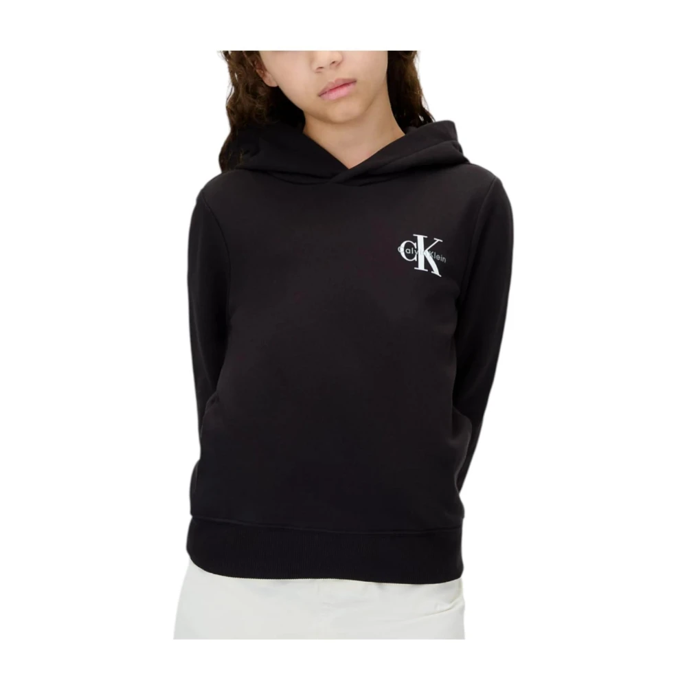 Calvin Klein Girls Black Monogram Sweatshirt For