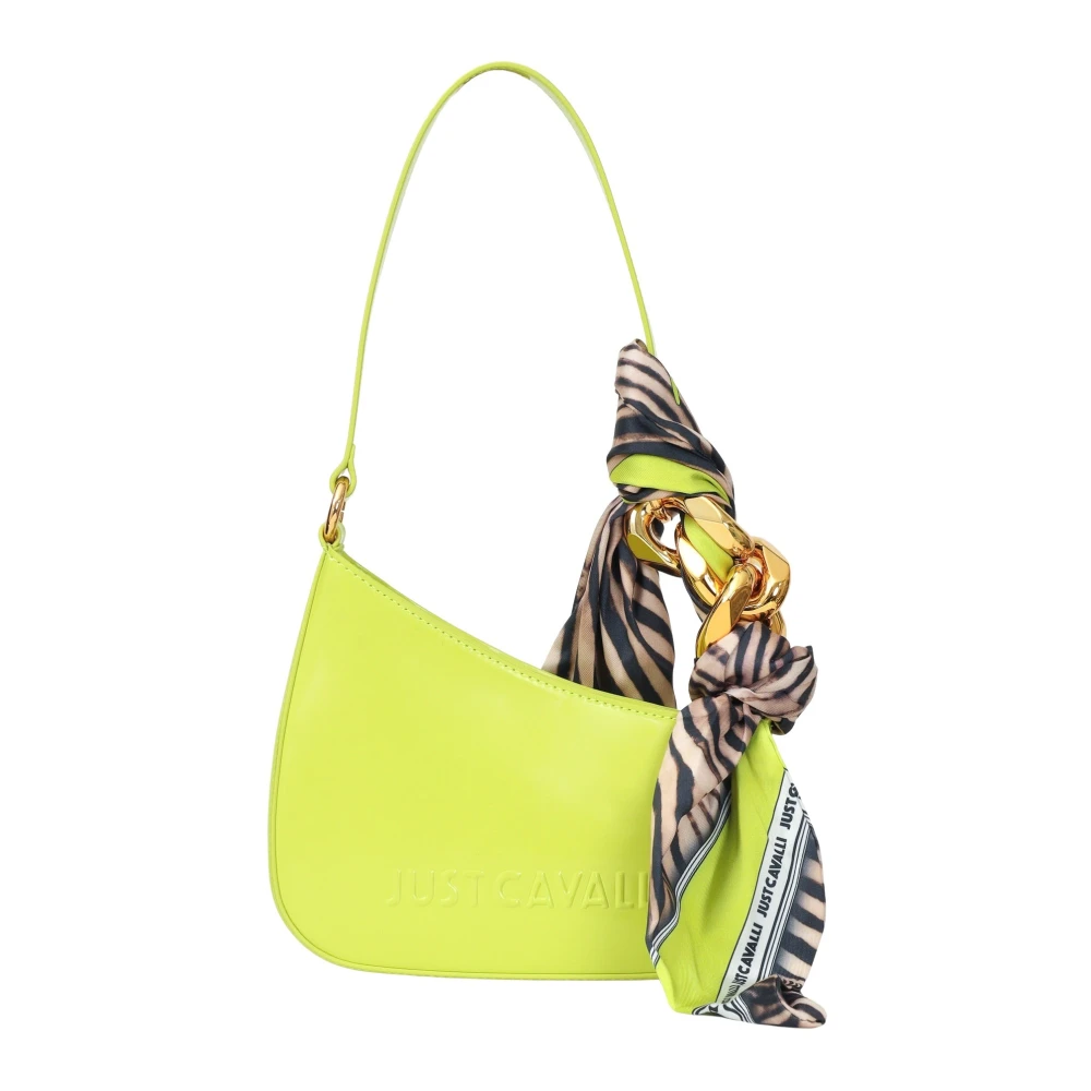 Just Cavalli Limoengroene schoudertas met Animalier-sjaal Green Dames
